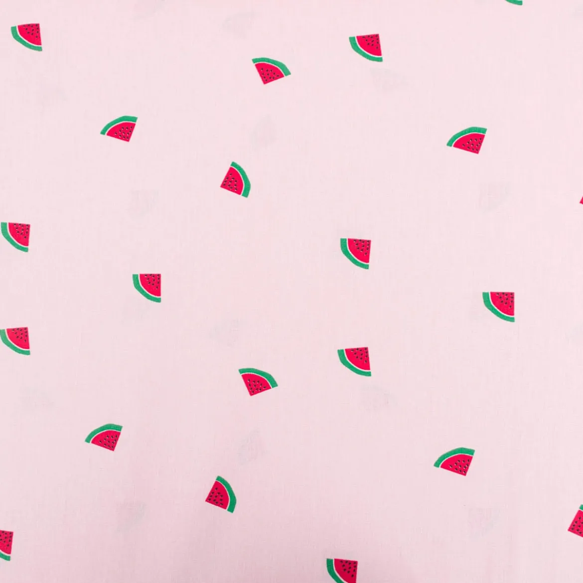 Baumwollstoff Popeline Stoff Wassermelone rosa grün 1,45m Breite