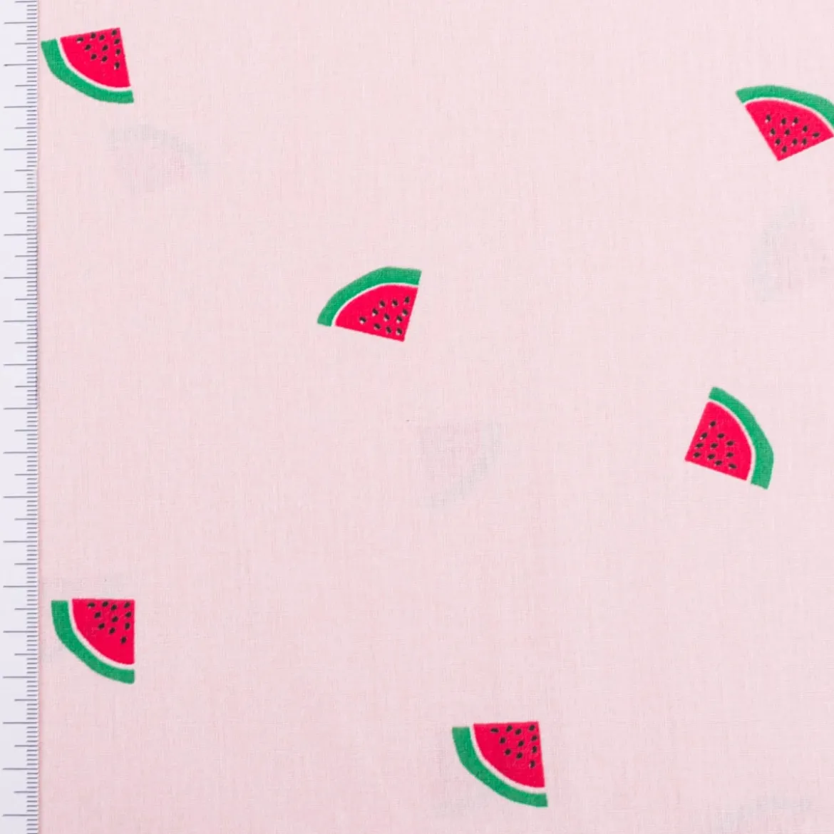 Baumwollstoff Popeline Stoff Wassermelone rosa grün 1,45m Breite