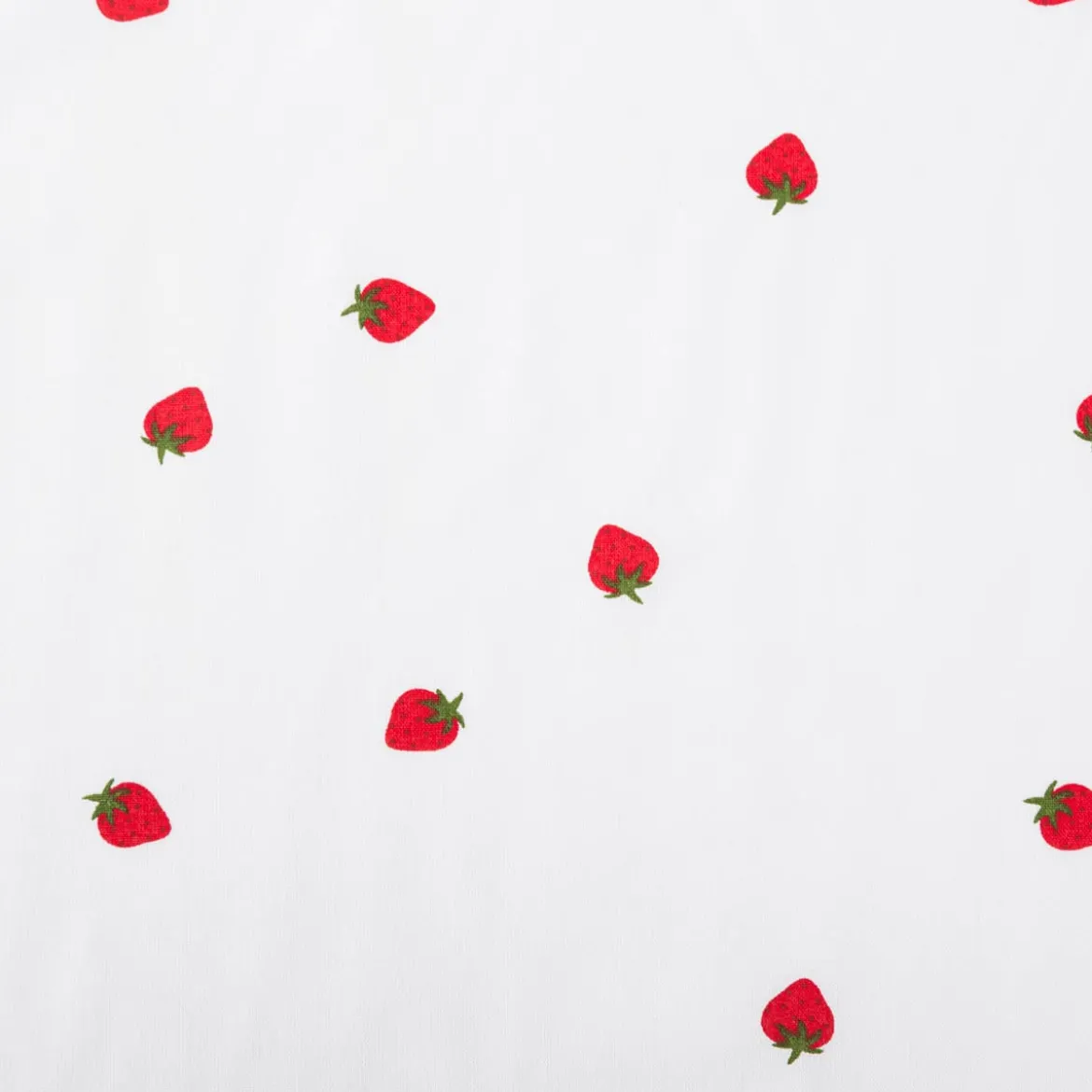 Baumwollstoff Popeline Stoff Mini Erdbeeren weiß rot grün 1,45m Breite