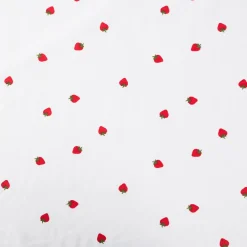 Baumwollstoff Popeline Stoff Mini Erdbeeren weiß rot grün 1,45m Breite