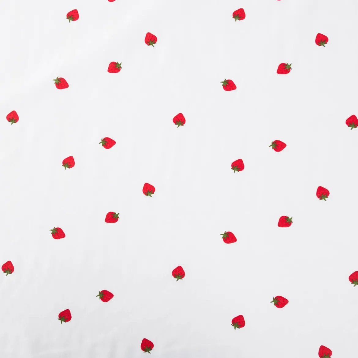 Baumwollstoff Popeline Stoff Mini Erdbeeren weiß rot grün 1,45m Breite