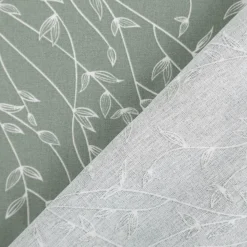 Baumwollstoff Popeline Stoff Zweige khaki-grün 1,45m Breite