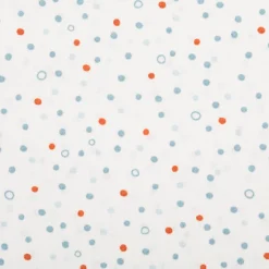 Baumwollstoff Popeline Stoff Pünktchen wollweiß blau rot 1,45m Breite