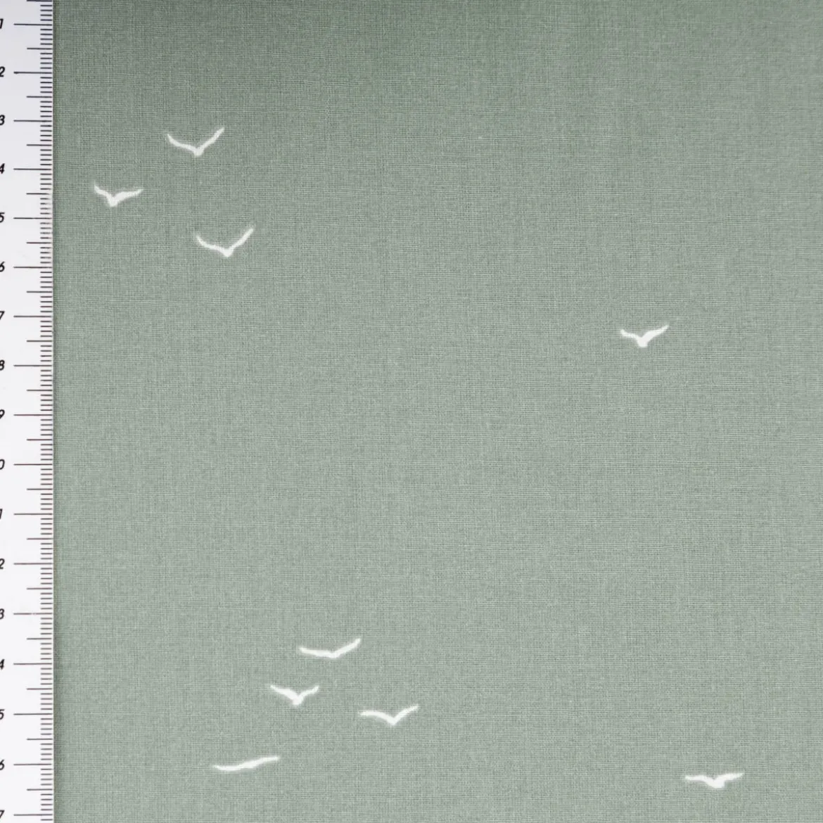 Baumwollstoff Popeline Stoff Vögel grün 1,45m Breite