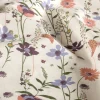 Baumwollstoff Popeline Stoff Blumen Schmetterlinge wollweiß lachsrosa blau 1,45m Breite