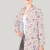 Baumwollstoff Popeline Stoff Blumenranken wollweiß braunrot lila 1,45m Breite