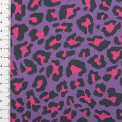 Baumwollstoff Popeline Stoff Leo lila pink 1,45m Breite