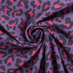Baumwollstoff Popeline Stoff Leo lila pink 1,45m Breite