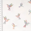 Baumwollstoff Popeline Stoff Kolibri wollweiß bunt 1,45m Breite