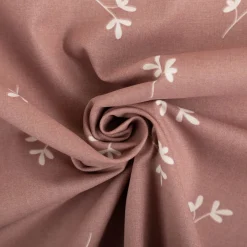 Baumwollstoff Popeline Stoff Allover Blätter Mauve 1,45m Breite