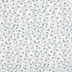 Baumwollstoff Popeline Stoff Blumenranken wollweiß blau 1,45m Breite