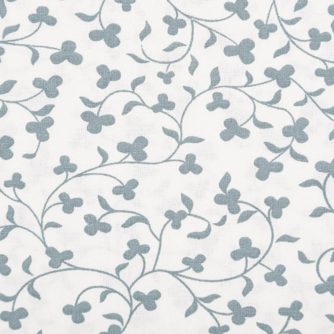 Baumwollstoff Popeline Stoff Blumenranken wollweiß blau 1,45m Breite