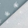 Baumwollstoff Popeline Stoff Kleeblätter blau wollweiß 1,45m Breite