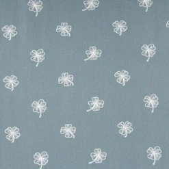 Baumwollstoff Popeline Stoff Kleeblätter blau wollweiß 1,45m Breite