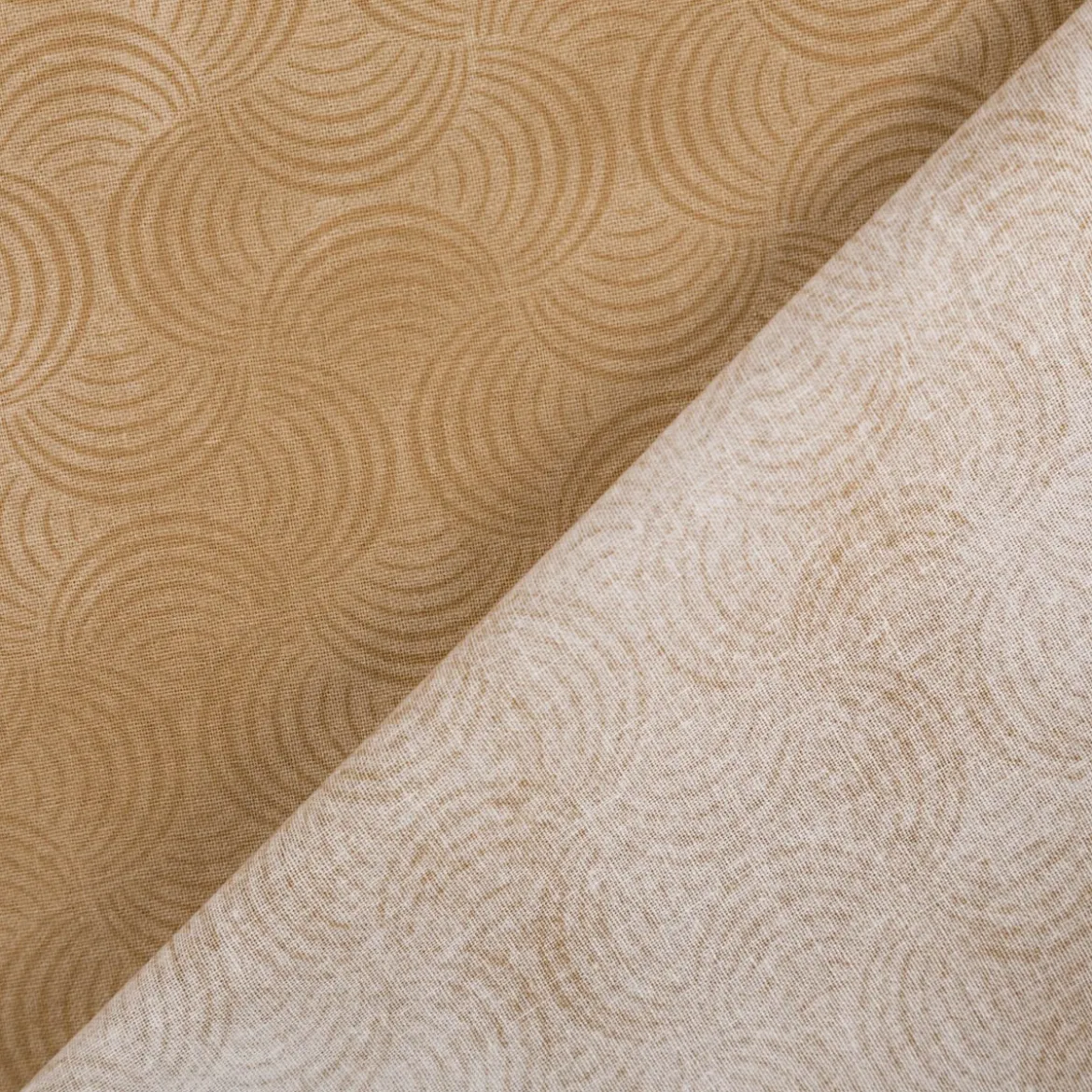 Baumwollstoff Popeline Stoff Bogen Serie Vintage Washed Beige 1,40m Breite