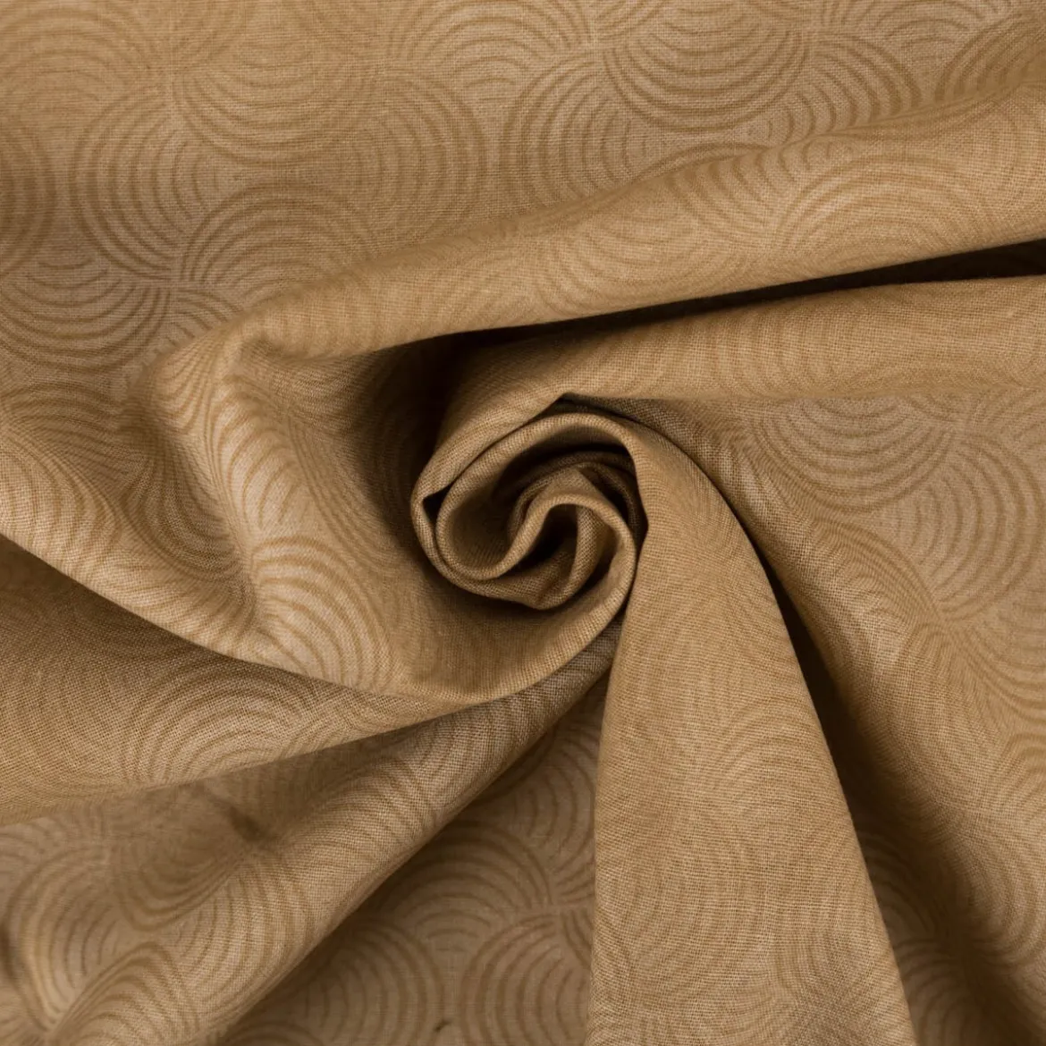 Baumwollstoff Popeline Stoff Bogen Serie Vintage Washed Beige 1,40m Breite