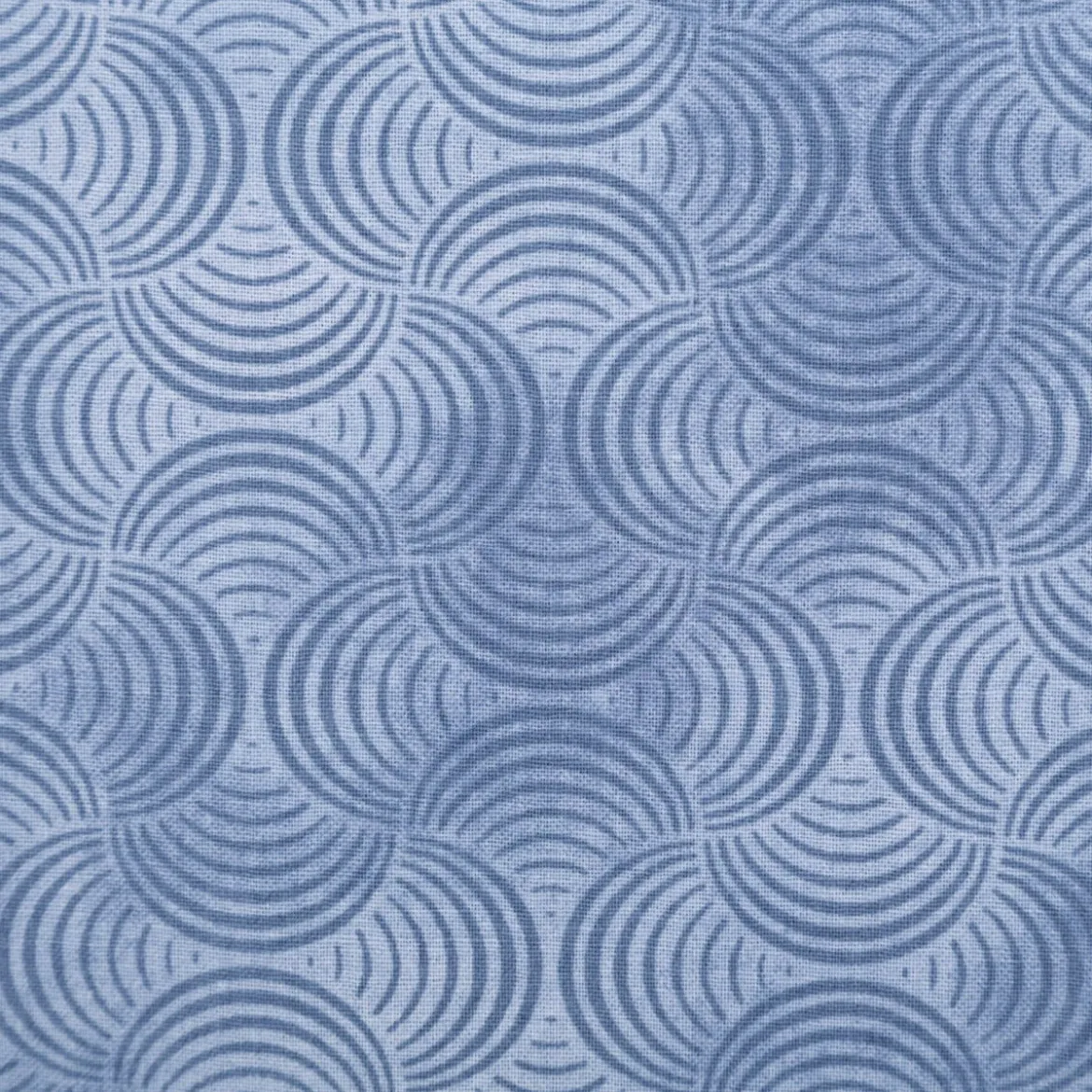 Baumwollstoff Popeline Stoff Bogen Serie Vintage Washed Blau 1,40m Breite