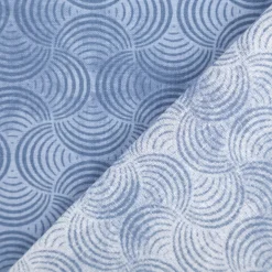 Baumwollstoff Popeline Stoff Bogen Serie Vintage Washed Blau 1,40m Breite