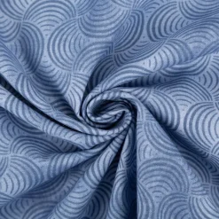 Baumwollstoff Popeline Stoff Bogen Serie Vintage Washed Blau 1,40m Breite