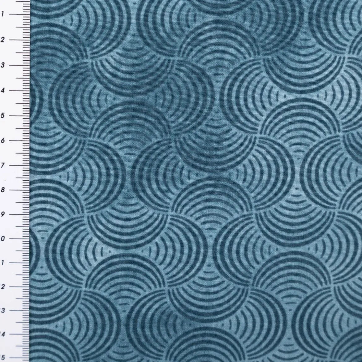 Baumwollstoff Popeline Stoff Bogen Serie Vintage Washed Petrolblau1,40m Breite