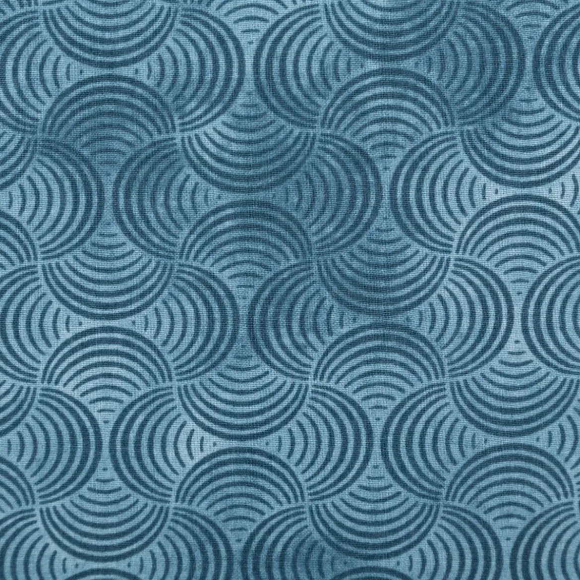 Baumwollstoff Popeline Stoff Bogen Serie Vintage Washed Petrolblau1,40m Breite