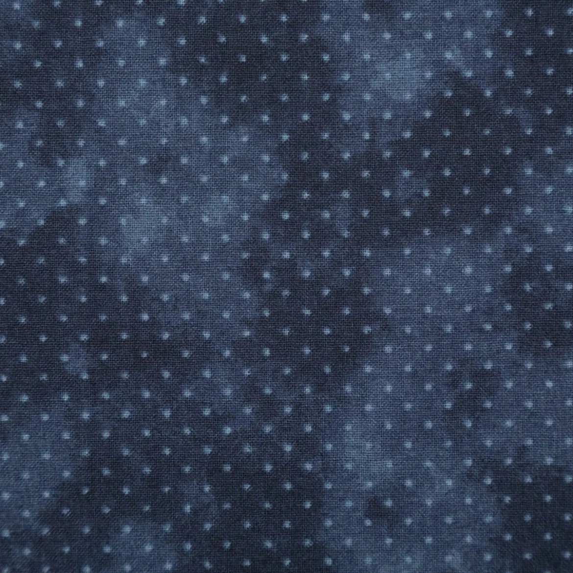 Baumwollstoff Popeline Stoff Pünktchen Serie Vintage Washed Marineblau 1,40m Breite
