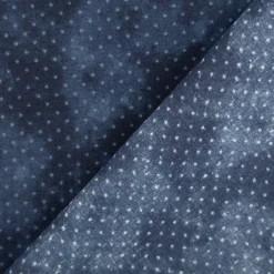 Baumwollstoff Popeline Stoff Pünktchen Serie Vintage Washed Marineblau 1,40m Breite