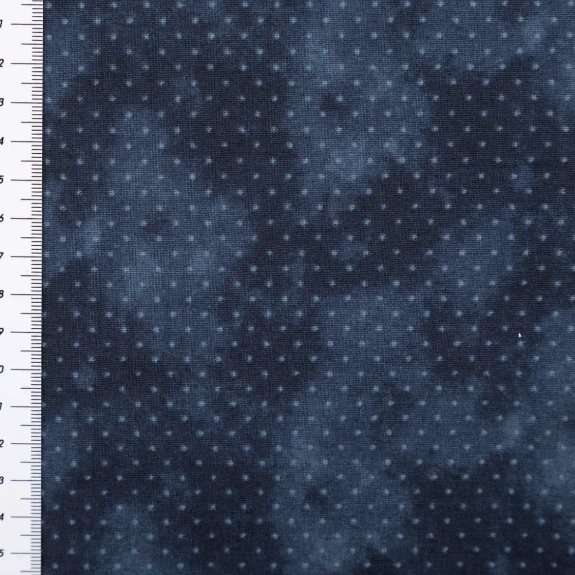 Baumwollstoff Popeline Stoff Pünktchen Serie Vintage Washed Marineblau 1,40m Breite