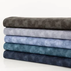 Baumwollstoff Popeline Stoff Pünktchen Serie Vintage Washed Blau 1,40m Breite