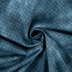 Baumwollstoff Popeline Stoff Pünktchen Serie Vintage Washed Petrolblau 1,40m Breite