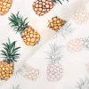 Baumwollstoff Popeline Stoff Ananas ecru gelb grün 1,40m Breite