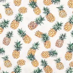 Baumwollstoff Popeline Stoff Ananas ecru gelb grün 1,40m Breite