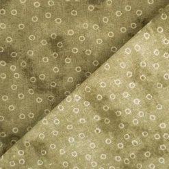 Baumwollstoff Popeline Stoff Kreise Serie Vintage Washed Olivgrün 1,40m Breite