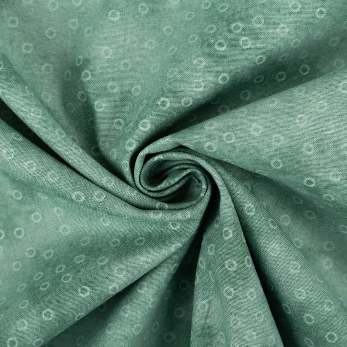 Baumwollstoff Popeline Stoff Kreise Serie Vintage Washed Mintgrün 1,40m Breite