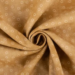 Baumwollstoff Popeline Stoff Kreise Serie Vintage Washed Beige 1,40m Breite