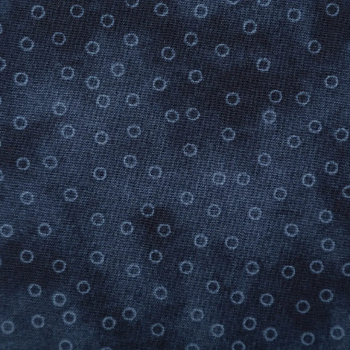 Baumwollstoff Popeline Stoff Kreise Serie Vintage Washed Marineblau 1,40m Breite