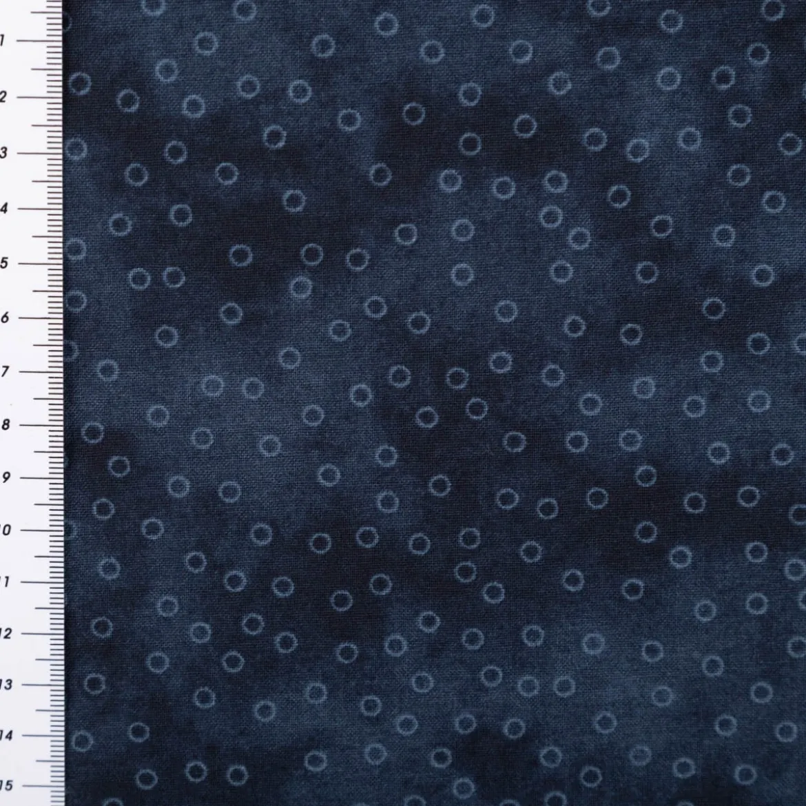 Baumwollstoff Popeline Stoff Kreise Serie Vintage Washed Marineblau 1,40m Breite