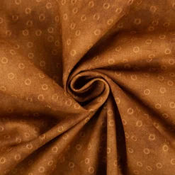 Baumwollstoff Popeline Stoff Kreise Serie Vintage Washed Braun 1,40m Breite