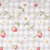 Baumwollstoff Popeline Stoff Erdbeeren Karos Blumen grau rot 1,40m Breite