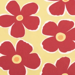 Baumwollstoff Popeline Stoff Blumen gelb rot 1,45m Breite