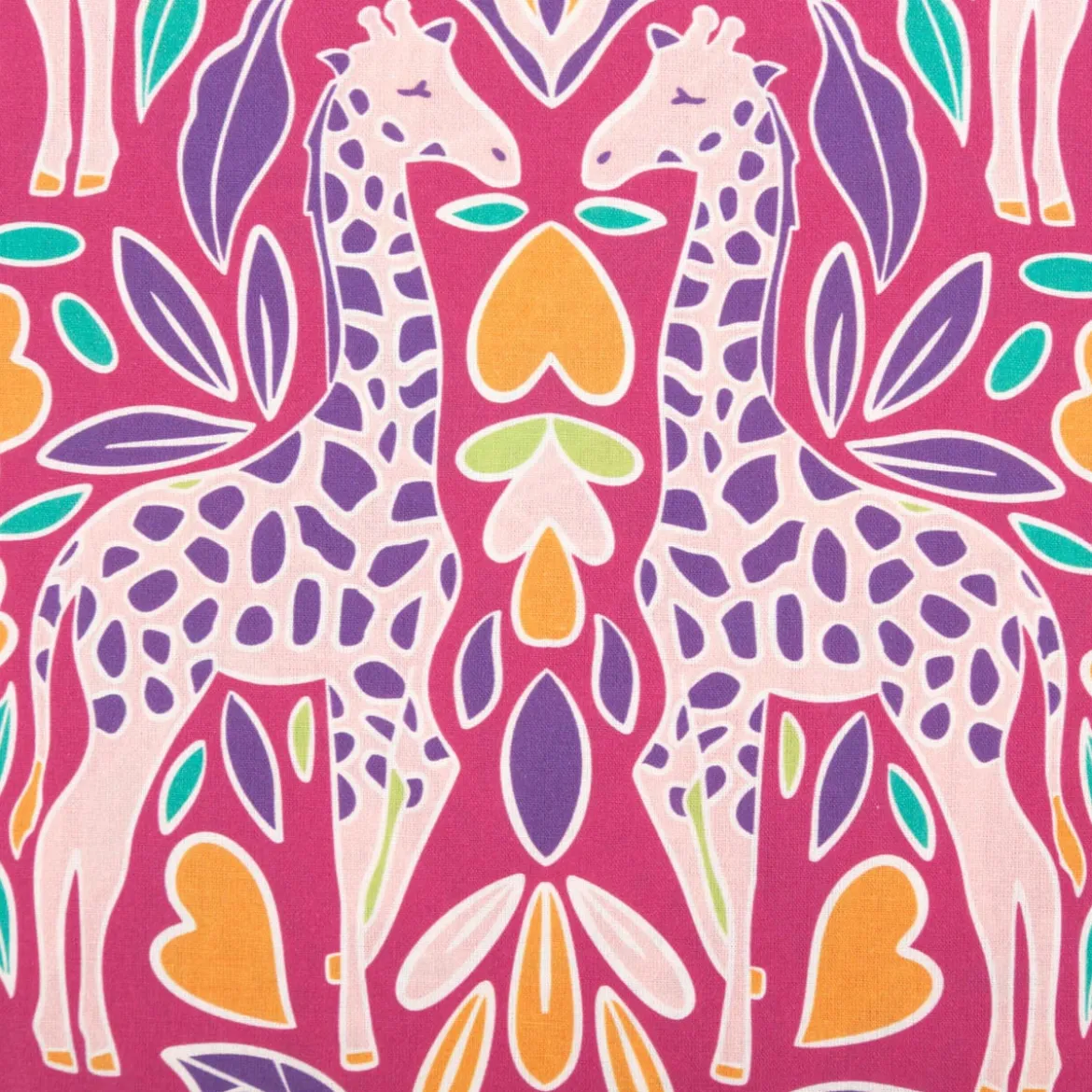 Baumwollstoff Popeline Stoff Giraffe pink bunt 1,45m Breite