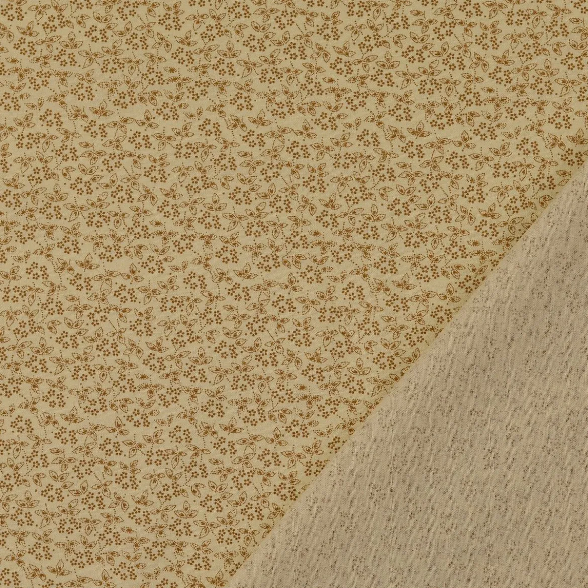 Baumwollstoff Popeline Stoff Allover Blümchen Serie Romantic Garden Beige 1,40m Breite