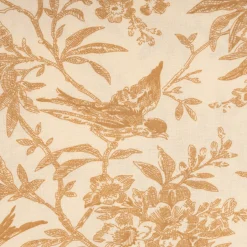 Baumwollstoff Popeline Stoff Vögel und Blumen Serie Romantic Garden Beige 1,40m Breite