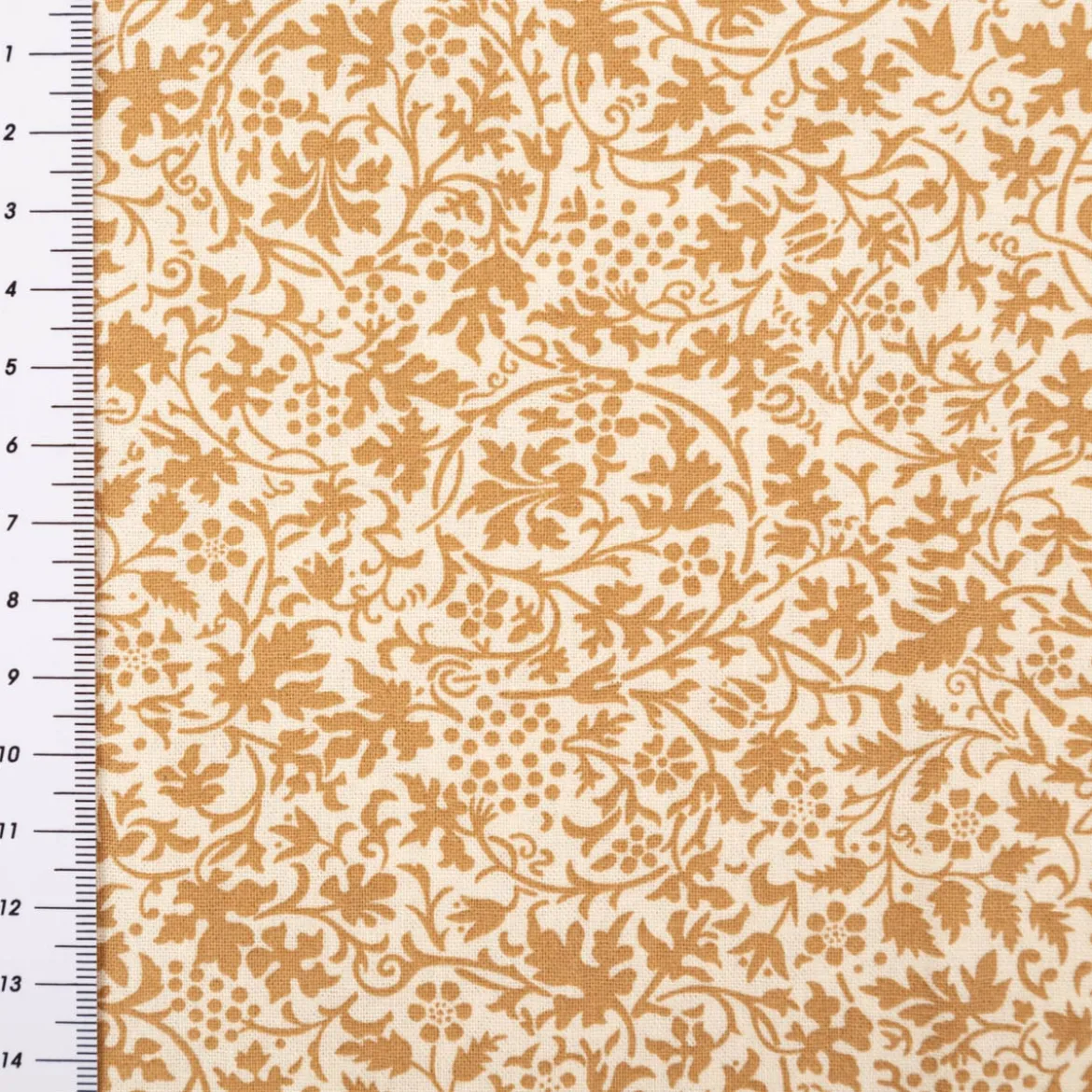 Baumwollstoff Popeline Stoff Allover Blätterranken Serie Romantic Garden Beige 1,40m Breite