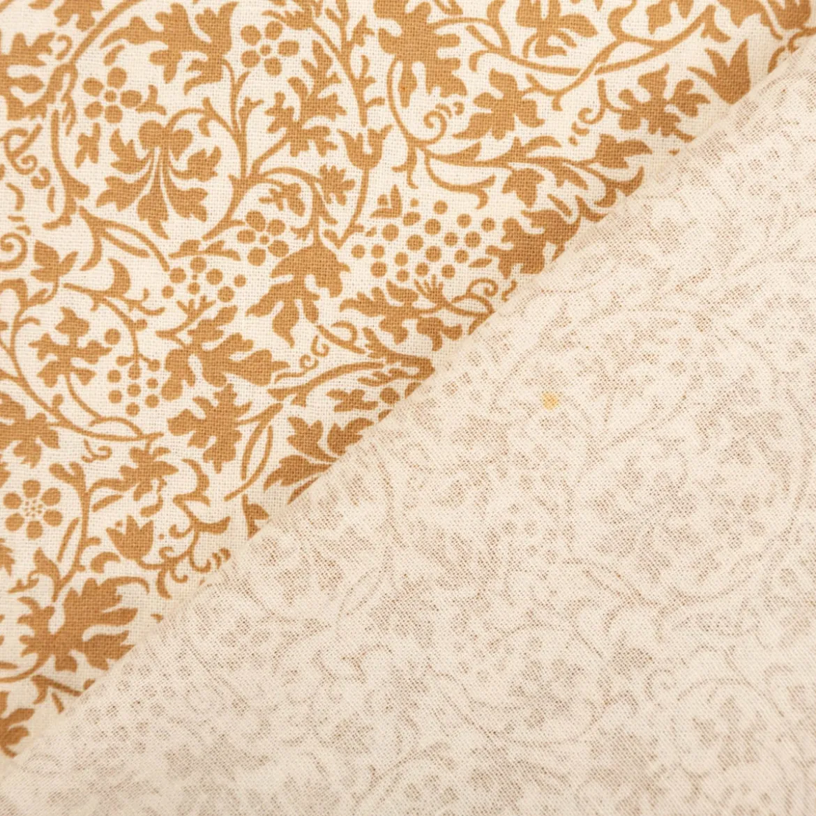 Baumwollstoff Popeline Stoff Allover Blätterranken Serie Romantic Garden Beige 1,40m Breite