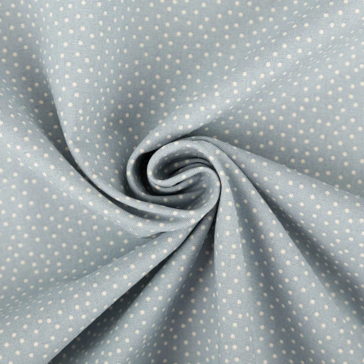 Baumwollstoff Popeline Stoff Pünktchen Serie Romantic Garden Babyblau 1,40m Breite