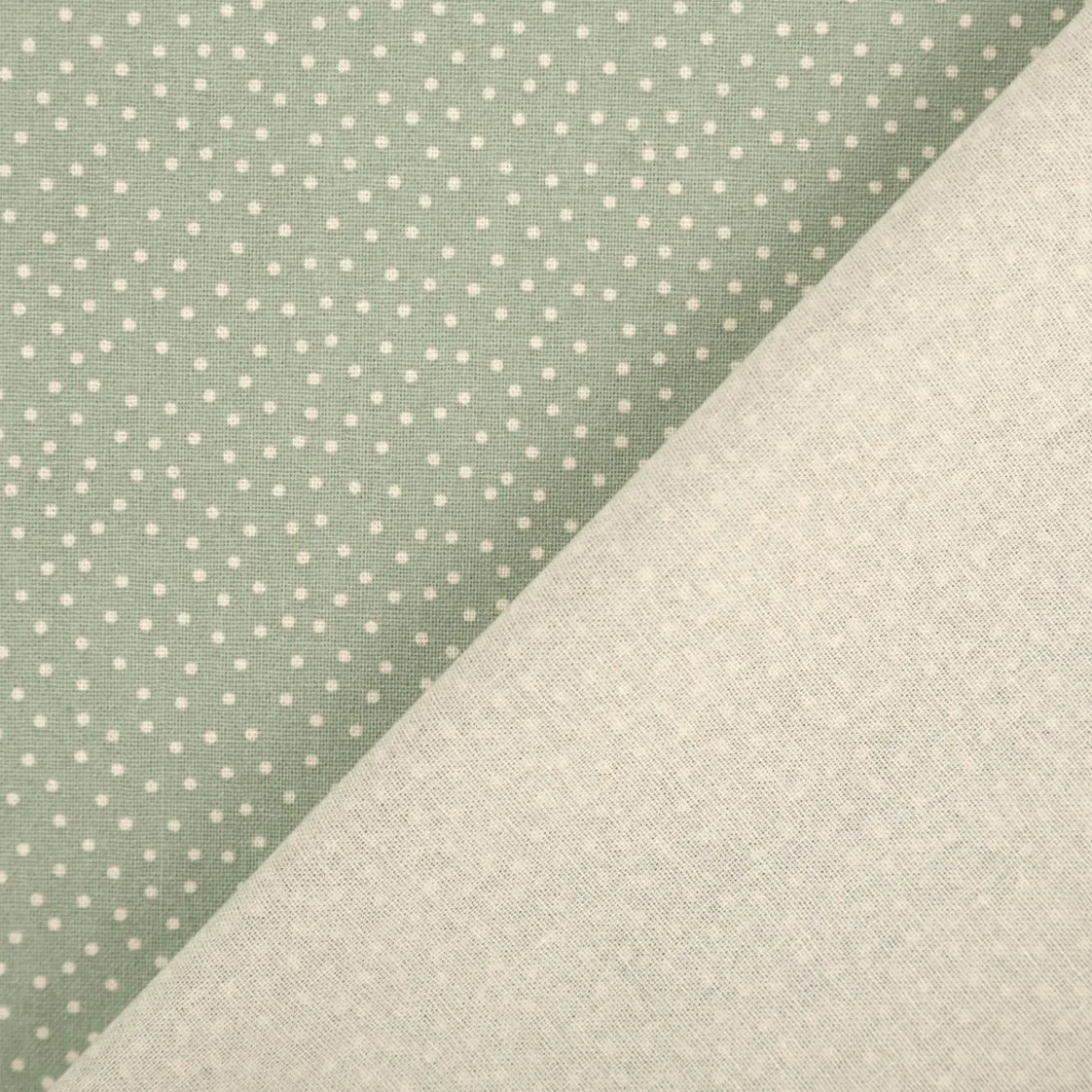 Baumwollstoff Popeline Stoff Pünktchen Serie Romantic Garden Mintgrün 1,40m Breite