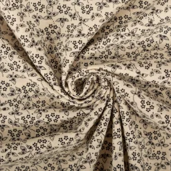 Baumwollstoff Popeline Stoff Allover Blümchen Serie Romantic Garden Schwarz 1,40m Breite
