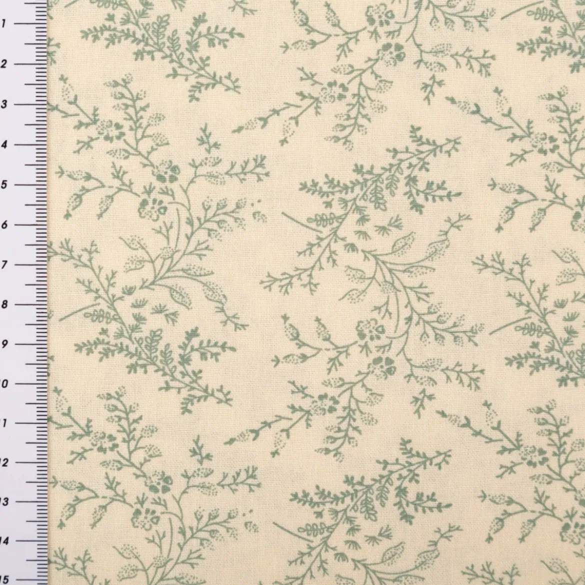 Baumwollstoff Popeline Stoff Blumen und Blätter Serie Romantic Garden Mintgrün 1,40m Breite