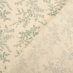 Baumwollstoff Popeline Stoff Blumen und Blätter Serie Romantic Garden Mintgrün 1,40m Breite